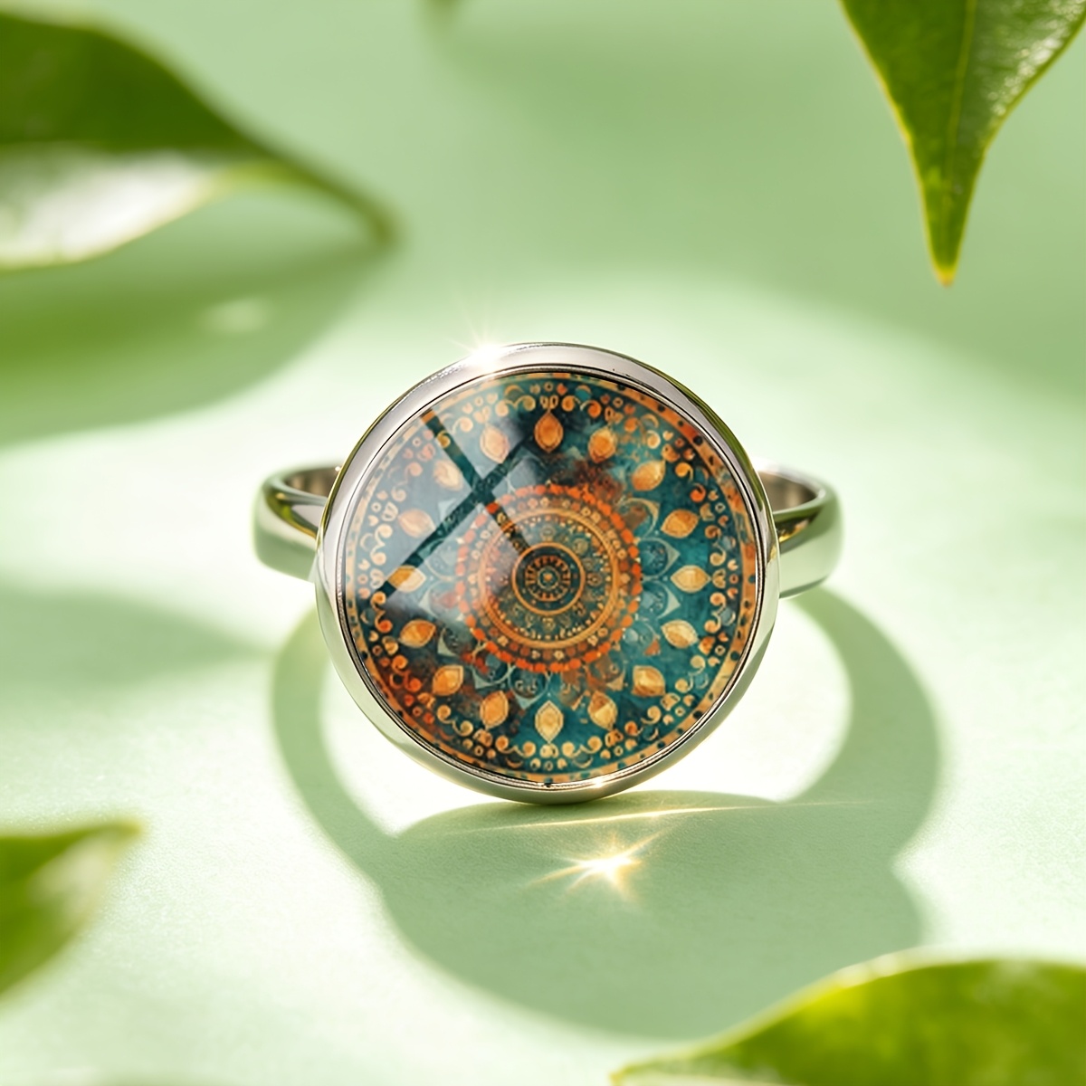 Men's Vintage Mandala Pattern Stainless Steel Ring